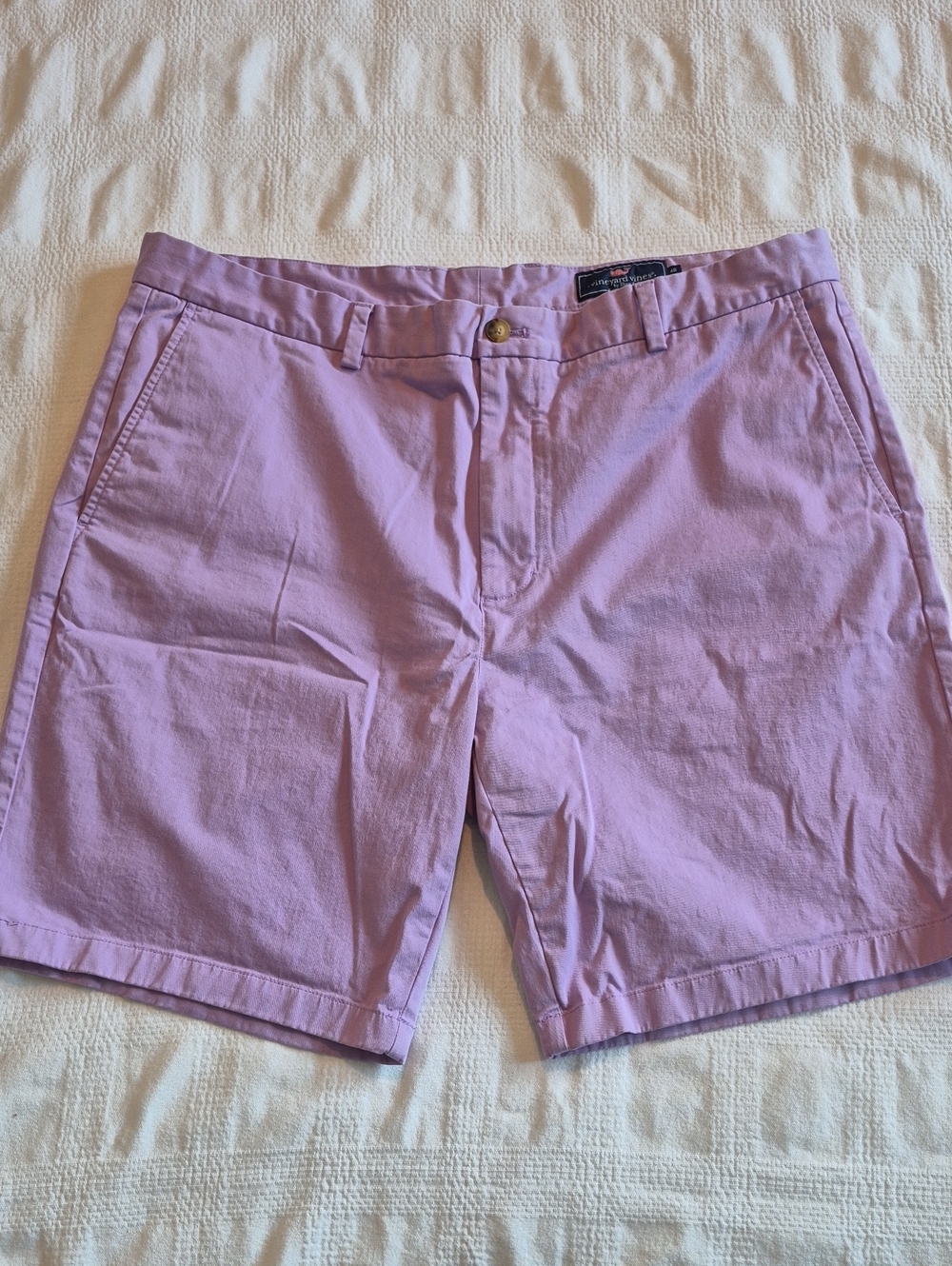 Vineyard Vines men's 40 light purple chino shorts flat front design VGUC